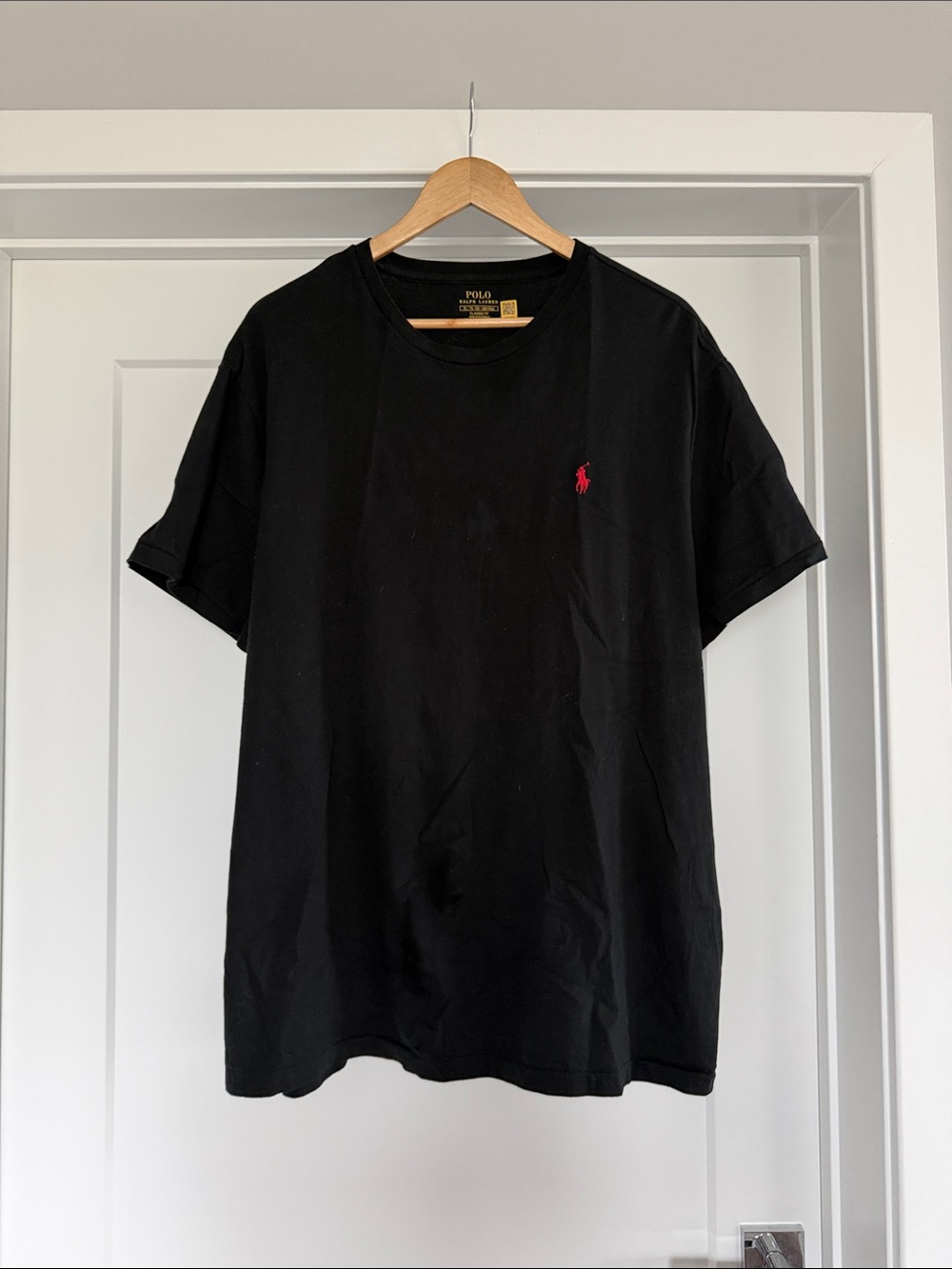 Polo by Ralph Lauren Black Short Sleeve Crew Tee with Red Pony